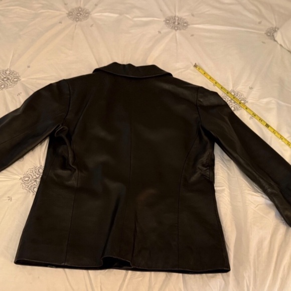 Margaret Godfrey Women’s Black Leather Jacket Blazer Size Small Style #9940 - Picture 4 of 16